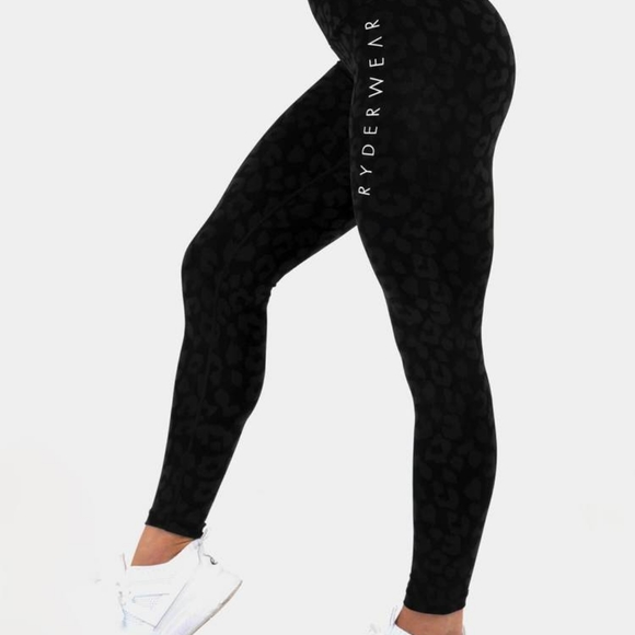 Ryderwear INSTINCT SCRUNCH BUM LEGGINGSLEOPARD BLACK - Picture 5 of 5